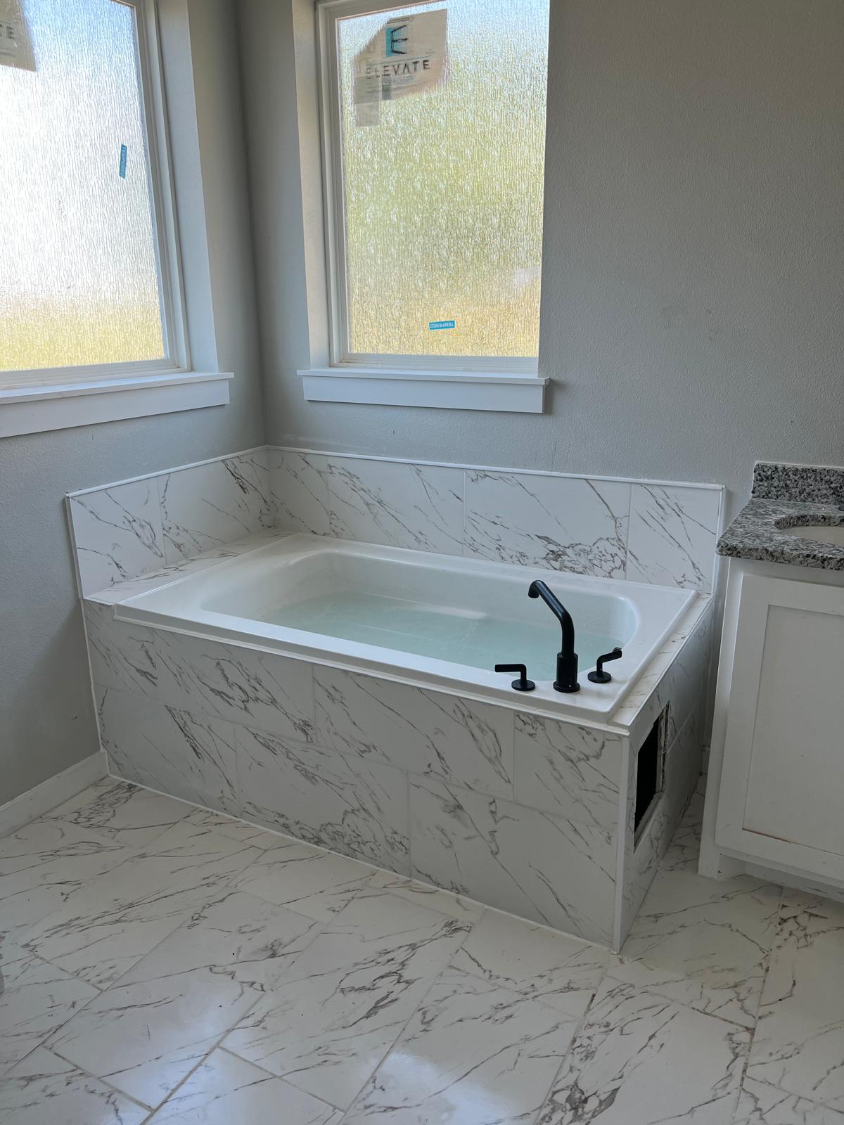 Large format tile shower project 22